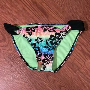 Women’s rainbow flower print bikini bottoms